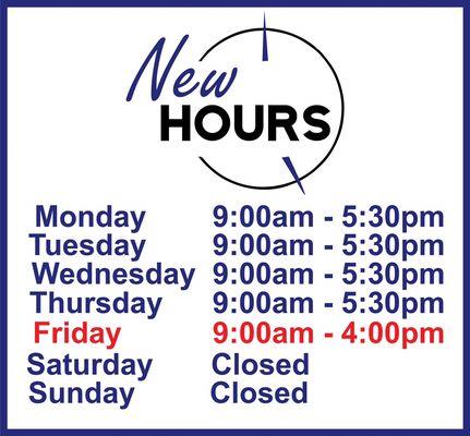 new hours!