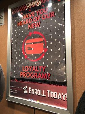 Promo flyer for their loyalty program, best for those who have an interest in coming here on a frequent basis for savings. (11/9/2018)