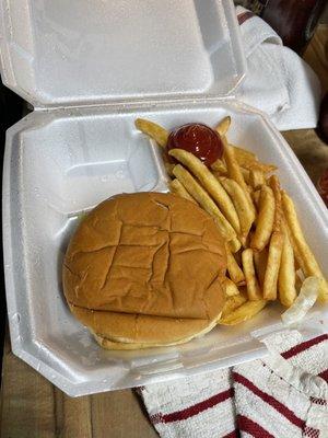 Dilly Burger and Fries