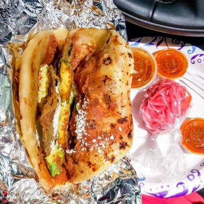 Baleada #4 with carne asada, 4.5/5. IG: @take.a.bite.with.me