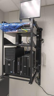 Our model of a successfully implemented telco closet. Patch cables are labeled for easy trouble shooting, the entire network is diagrammed