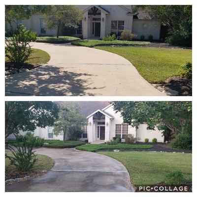 Driveway cleaning.