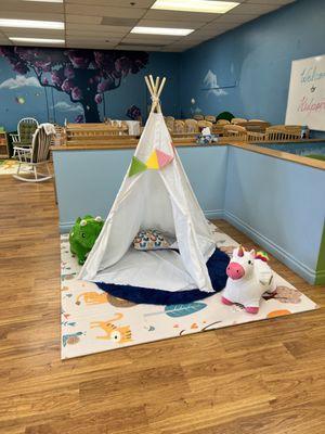 Our calming tent helps promote self-regulation and self-confidence