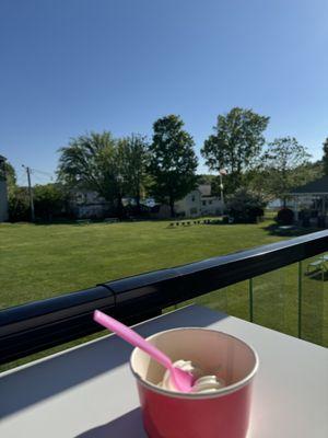 View from the seating area on the deck