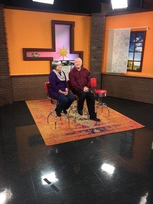 Ken and Paula all geared up for a Grace Hospice segment on Good Day Tulsa.