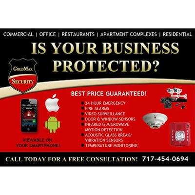 Thank you for visiting our Ad on Yelp, We have a great Facebook page with lots of pictures and information on GoldMax Security.