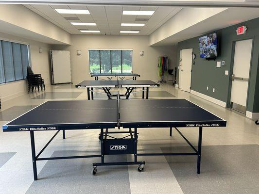 Table Tennis Monday & Wednesday from 2:00 to 4:00 pm. 3 tables.