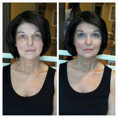 Before and after, makeup by Nikki