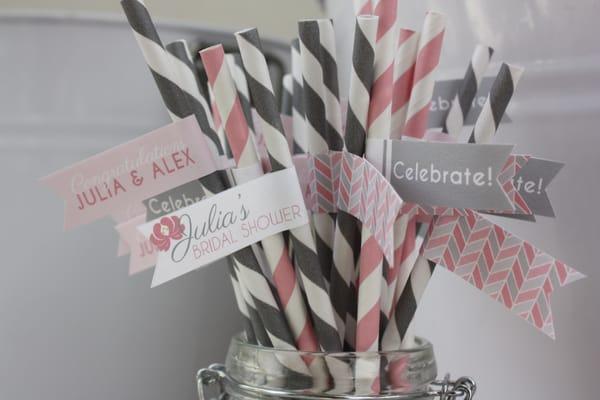 Paper Straws with Custom Flags