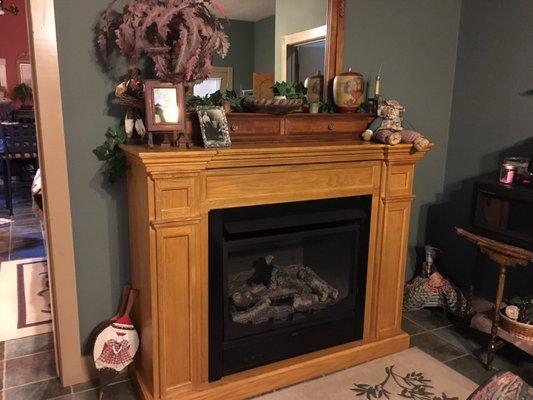 Carriage house bedroom fireplace