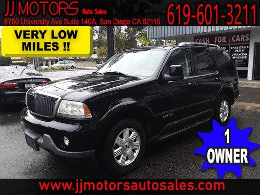 Lincoln Aviator Luxury 2003. Clean Title, Clean Carfax, Zero Accidents, ONE OWNER VEHICLE, VERY LOW MILES, registration up to AUG 2020