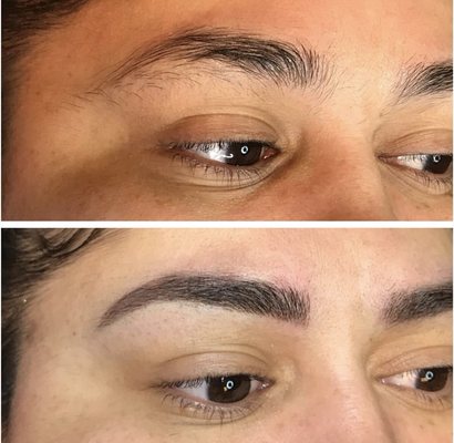 Permanent brow and Microblading session.