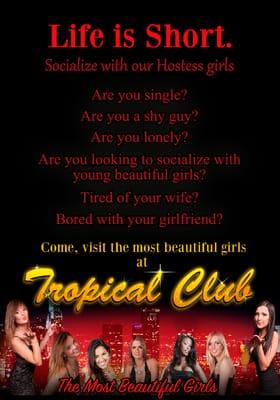 Life is Short.  Socialize with our Hostess Girls.