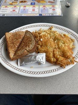 Patty melt plate on wheat