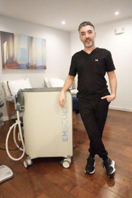 Dr. Z and our EMSculpt NEO lounge