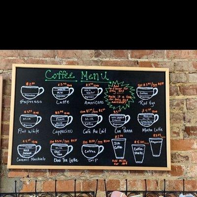 Coffee Menu