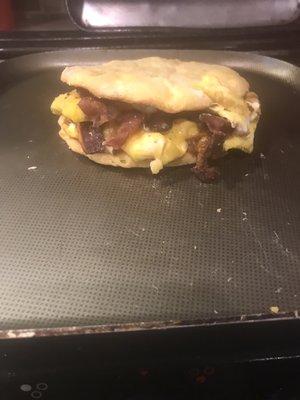 Biscuit bacon egg cheese sandwich