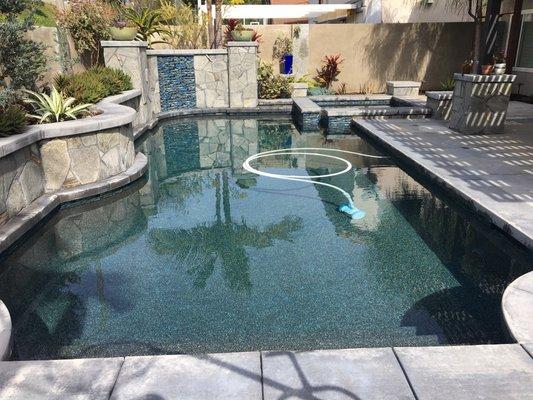 Just converted this freshwater pool to a saltwater pool. Clearwater and happy customers is what we strive for