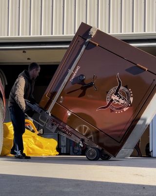 Moving in large gun safe