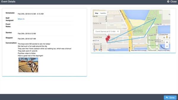 We Use GPS To Track Our Walks And Start/Stop Signs - Shown To You On A Map Via Your Online Journal - Details Of The Visit & A Photo Too!