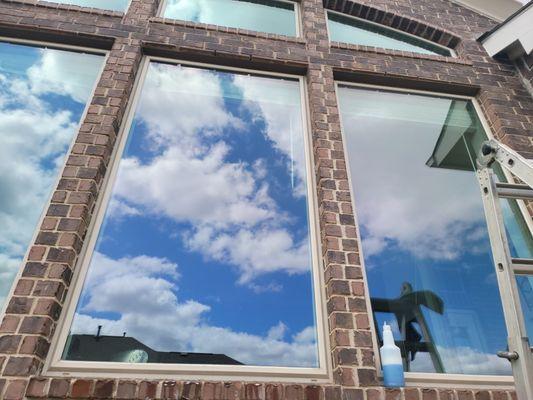 Love how you can see the reflection of the clouds in a clean window