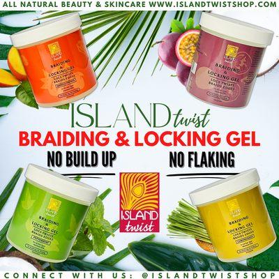 Our new line of Braiding & Locking Gels are here! Four scents to choose from, no flaking, no build-up! Buy 3 Get 1 Free with code "B3G1"