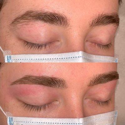 Before and After Men's Brow Shaping