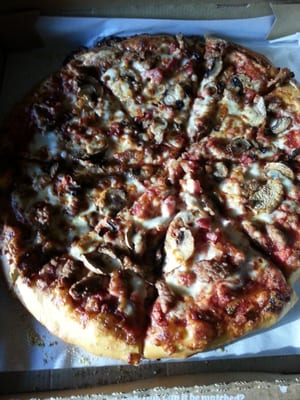 Medium hand tossed crust with sausage, onions and bacon.