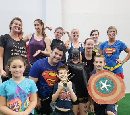 Superhero themed bootcamp!  Everyone was heroic and crushed the workout!