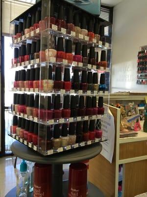 Lots of nail polish to choose from.