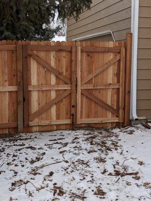 Standard reinforced wood dual panel gate 6ft-12ft