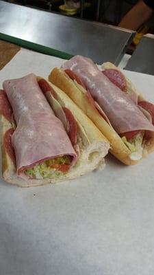 One massive Italian sub! Oiled, peppered, meat rolled Delaware style!