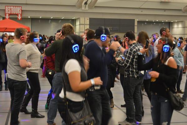 Headphone disco crowd