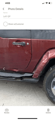 Before pic: Dent and scratches, broken running board