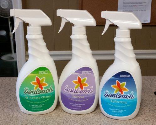 We make our own line of all purpose cleaners and stain removers.