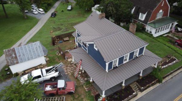 26 ga. Standing Seam Metal roofing. (Burnished Slate)