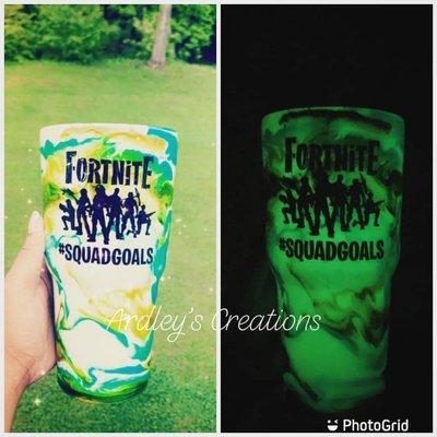 Glow in the dark Fortnite 30oz Tumbler