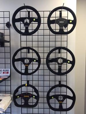 Racing steering wheels from Sparco and Momo