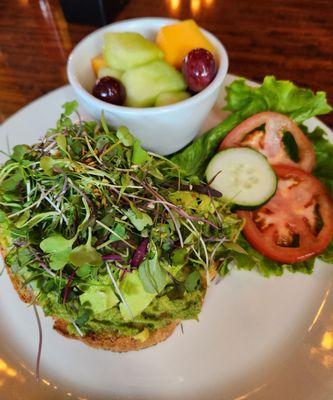 Avocado toast, minus the egg. Healthy and delicious