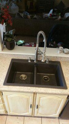 Granite sink and faucet install