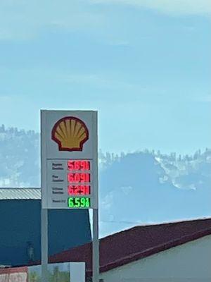 Gas is $5.89 and up. Glad I have enough to make Reno!!