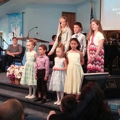 Some of our children sang beautiful songs to celebrate Easter 2015, the Resurrection of Christ Jesus our Lord!...