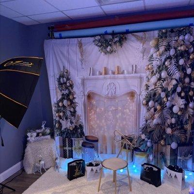 Festive and cozy holiday backdrop