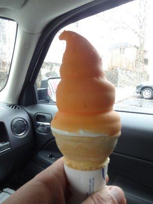 Seasonal Spring Dreamsicle-Dipped Cone, t Dairy Queen in Torrington, CT.