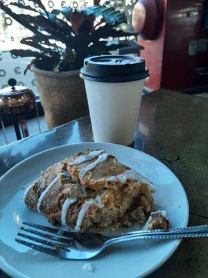 Gluten free scone and peppermint mocha.