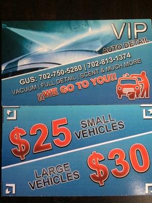 V.I.P Auto Detail Mobile Car Wash i go to you give me a call and lets set up a appointment to get your car shine on