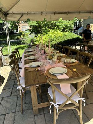 Brunch set up and tables