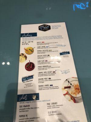 Menu of great slushies