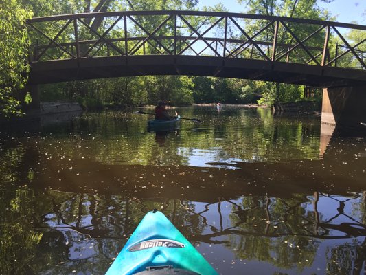 Somewhere in Edina, passing under a beautiful little foot bridge.