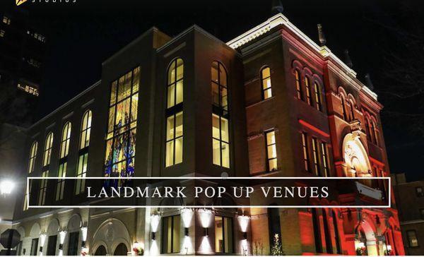 Landmark venues for events.